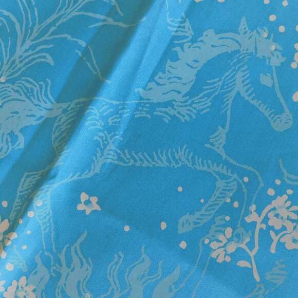 VTG Equus Zuzek 60s Key West Hand Print Fabric horse stallion Lilly Pulitzer 1yd - Picture 7 of 15